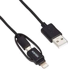 Duo Micro USB + Apple Certified Lightning Connector to ChargeSync USB Cable 4FT
