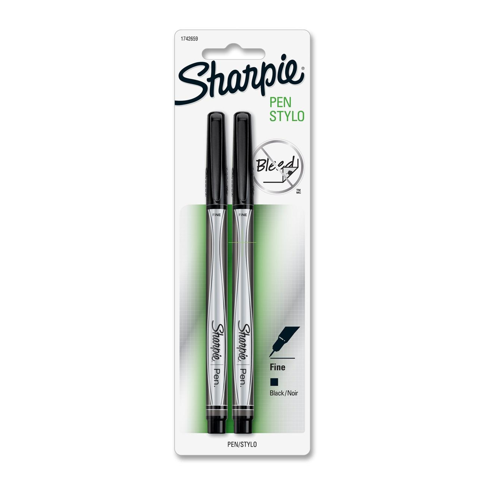 Sharpie Pen - Black Fine 2Pk BP