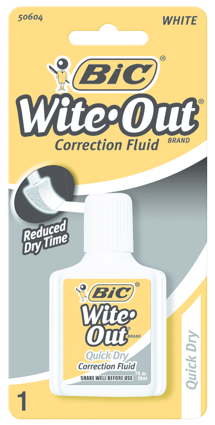 BIC Wite-Out Brand Quick-Dry Correction Fluid - White 20ml 1Pk BP