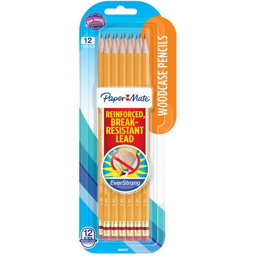 Paper Mate Everstrong Woodcase Pencil - Yellow #2 12Pk BP