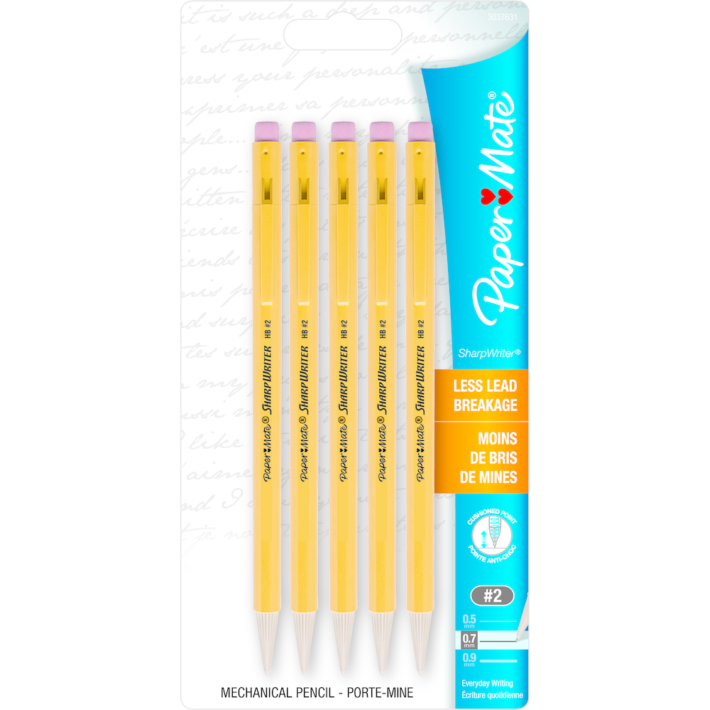 Paper Mate Sharpwriter Mechanical Pencil - Yellow .7mm 5Pk BP
