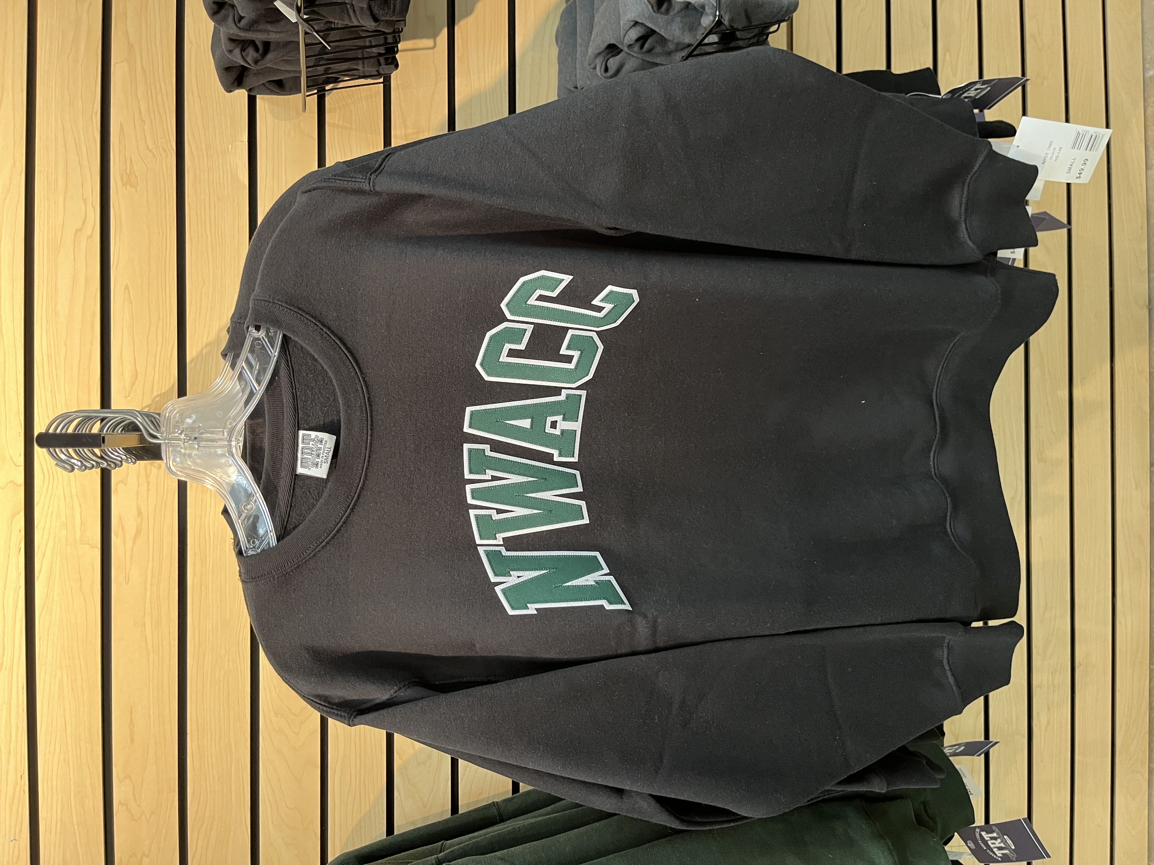 Black NWACC Letters Patched Crewneck-Sweatshirt