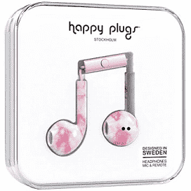 Happy Plugs Earbuds Plus with Mic - Pink Marble