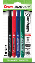 Pentel Handy-Line Permanent Marker 4pk