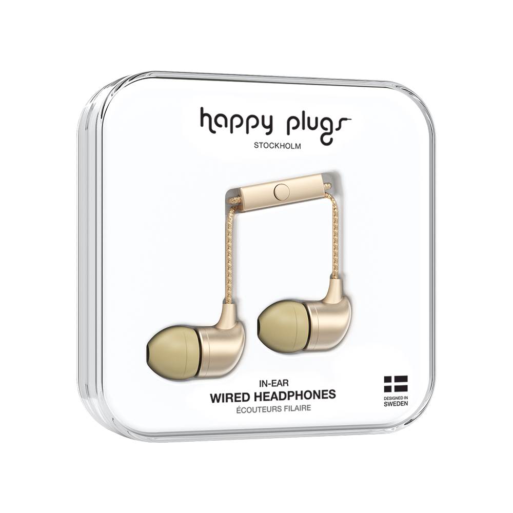Happy Plugs Deluxe Collection Wired In-Ear Headphones - Matte Gold