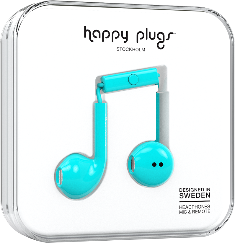 Happy Plugs Earbuds Plus w/ Mic - Turquoise