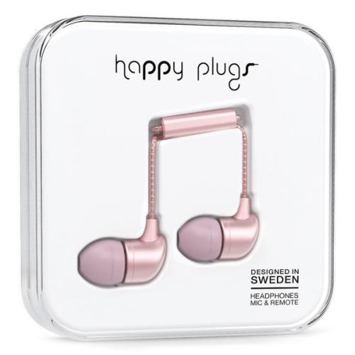 Happy Plugs Deluxe Collection Wired In-Ear Headphones - Pink Gold
