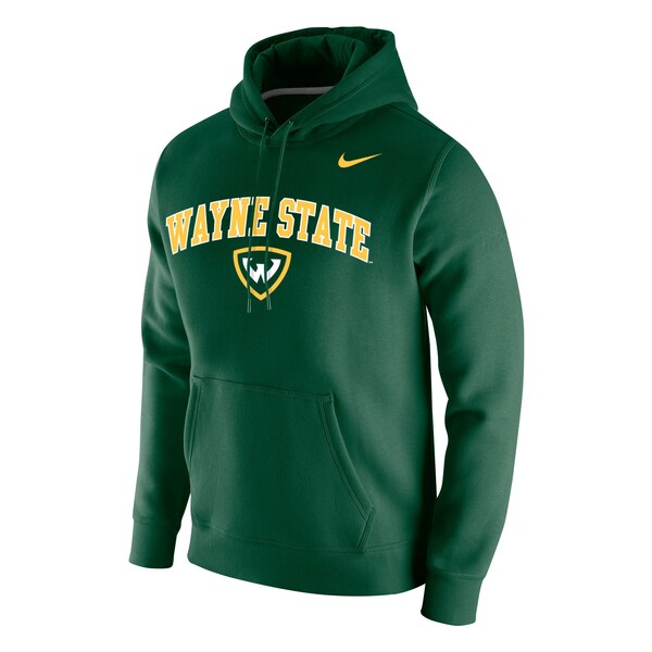 Wayne State Wordmark Logo Nike Club Fleece Hooded Sweatshirt