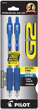 Pilot G2 Retractable Premium Gel Roller Pen 2/Pck - Blue