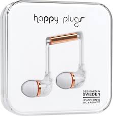Happy Plugs Wired Headphones - White Marble