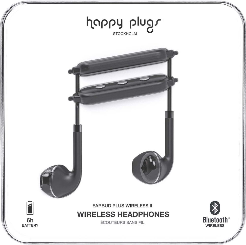 Happy Plugs Earbuds Plus Wireless II - Black