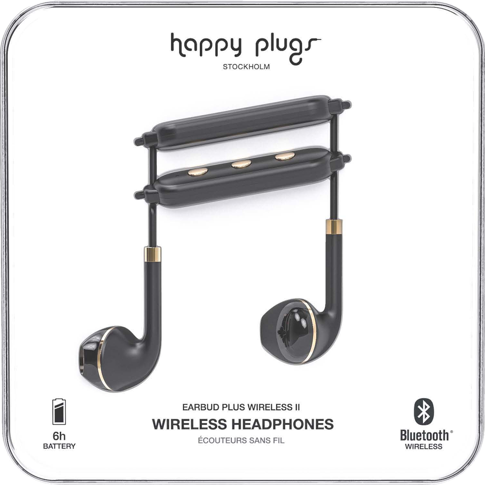 Happy Plugs Earbuds Plus Wireless II - Black Gold