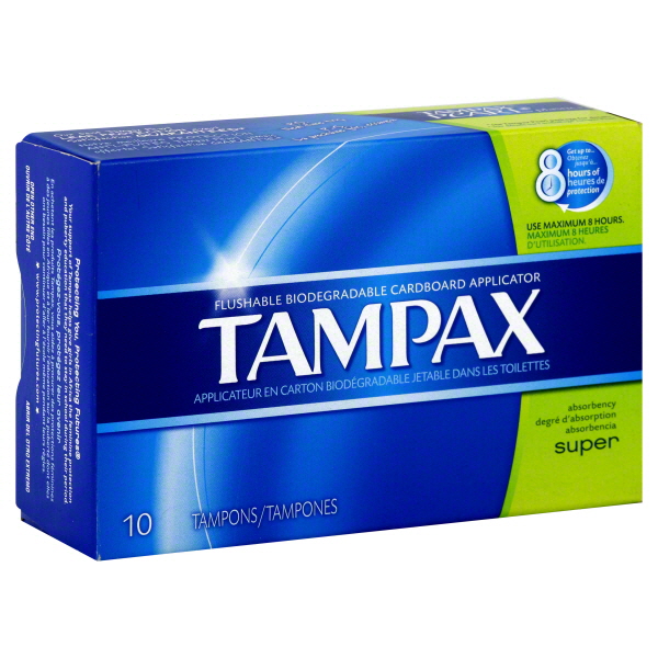 Tampax Super Tampons with Flushable Cardboard Applicator-10 ct