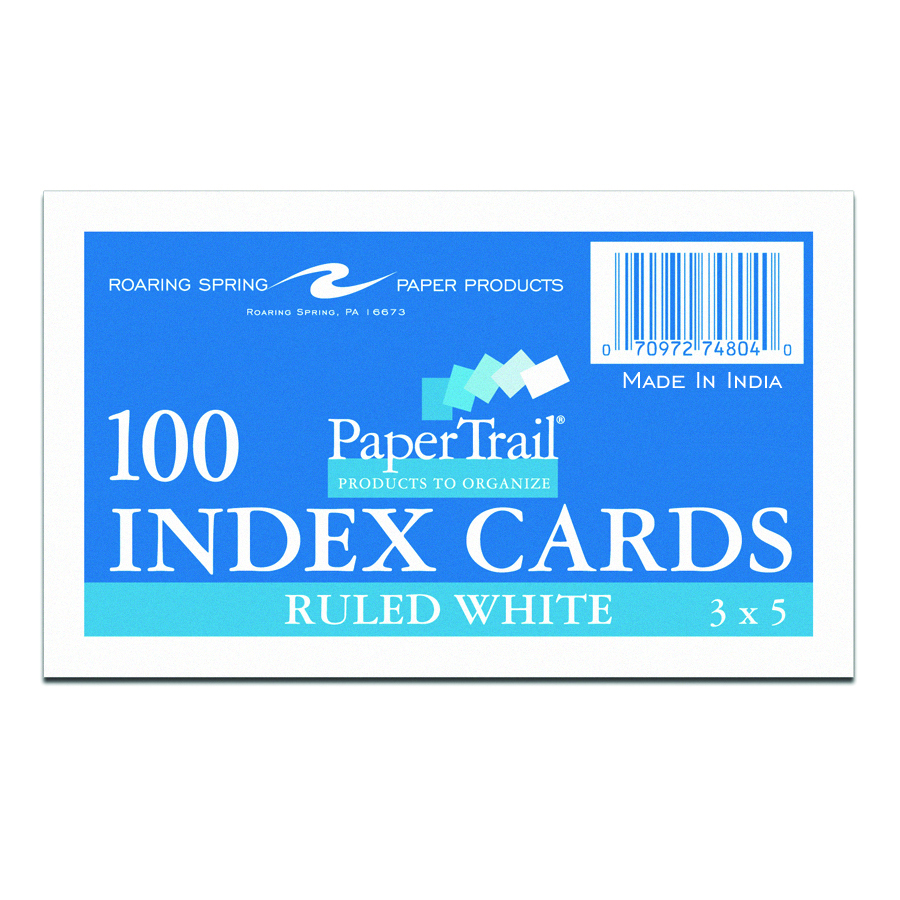Ruled 3" x 5" Index Cards