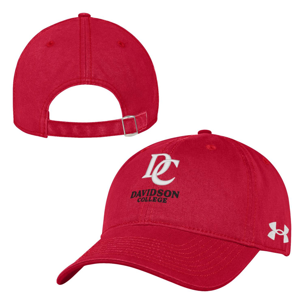 Under Armour DC Over Davidson College Washed Cotton Red Hat