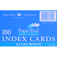 Ruled 4 x 6 Index Cards