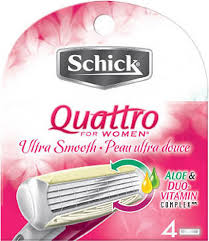 Schick Quattro for Women Ultra Smooth Razor Blade Refills Enhanced with Aloe & Vitamin E, 4 Blades