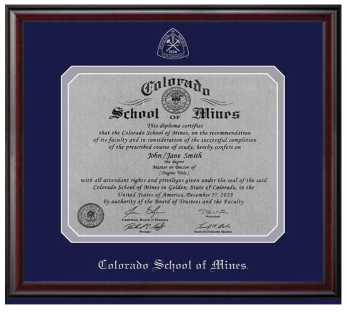 Colorado School of Mines Classic Paper Diploma Frame