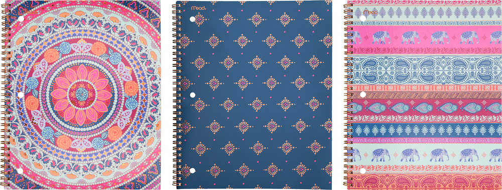 Mead Pretty Please Wirebound Notebook - Asst 8.5x11in 80Sht 1 Subject-College Ruled