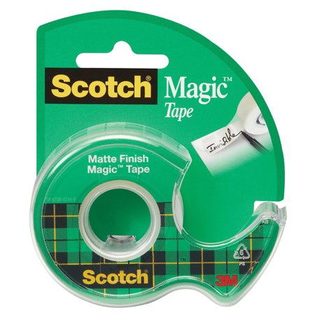 Scotch® Magic™ Tape with Refillable Dispenser, Invisible, Write On, Matte Finish