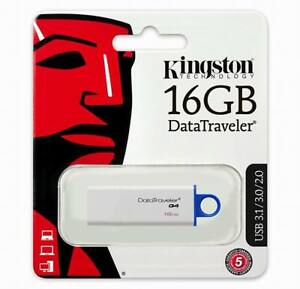 Kingston DataTraveler G4 16GB USB 3.0 Memory Stick - White/Blue