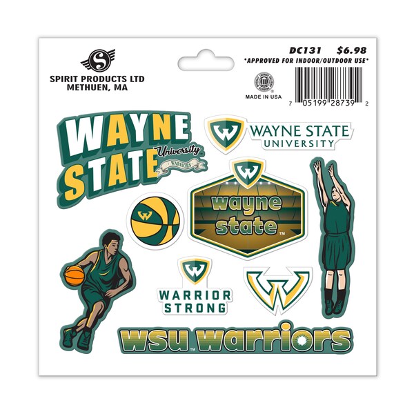 Wayne State Multi Medium Sticker Sheet