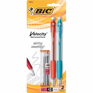 BIC Bic Velocity Mechanical Pencil, Thick Point 0.9mm 2pk