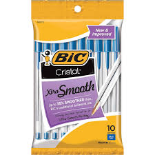 BIC Cristal Xtra Smooth Ball Pen, Medium Point (1.0mm), Blue, 10 Count