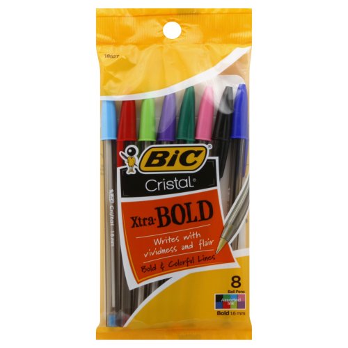 BIC CRISTAL BOLD FASHN PEN 8CT