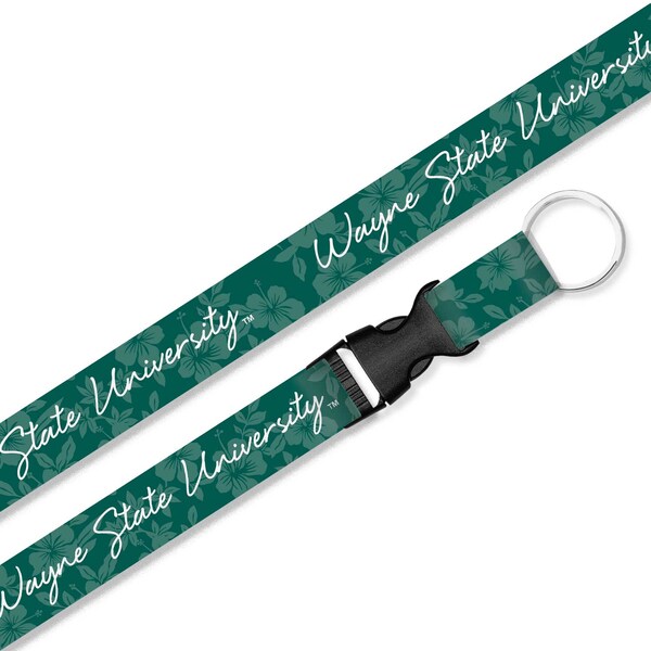 Wayne State University Sublimated Floral Lanyard