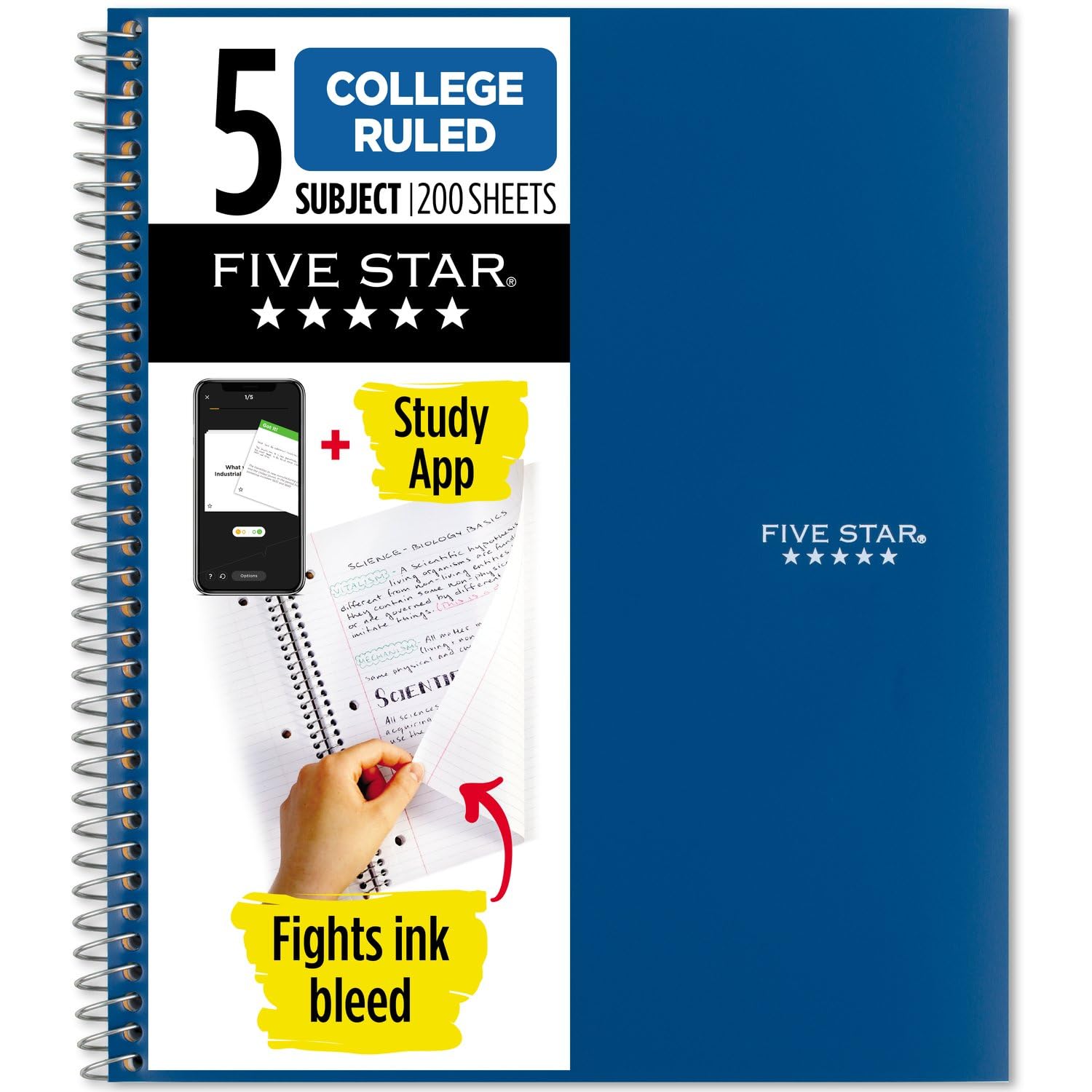 Five Subject College Ruled Notebook