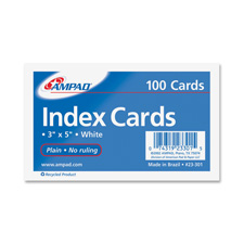 3x5 Plain Index Cards 100CT Plain