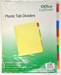 Plastic Insertable Dividers, 8-Tab