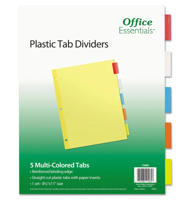 5-TAB PLASTIC TAB DIVIDER