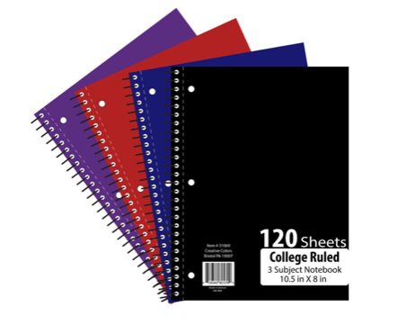 NOTEBOOK 3-SUBJECT SPIRAL