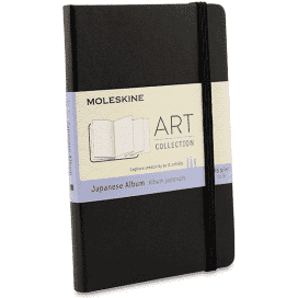 Moleskine Art Japanese Album, Hard Cover, Pocket (3.5" x 5.5") Plain/Blank, Black, 60 Pages