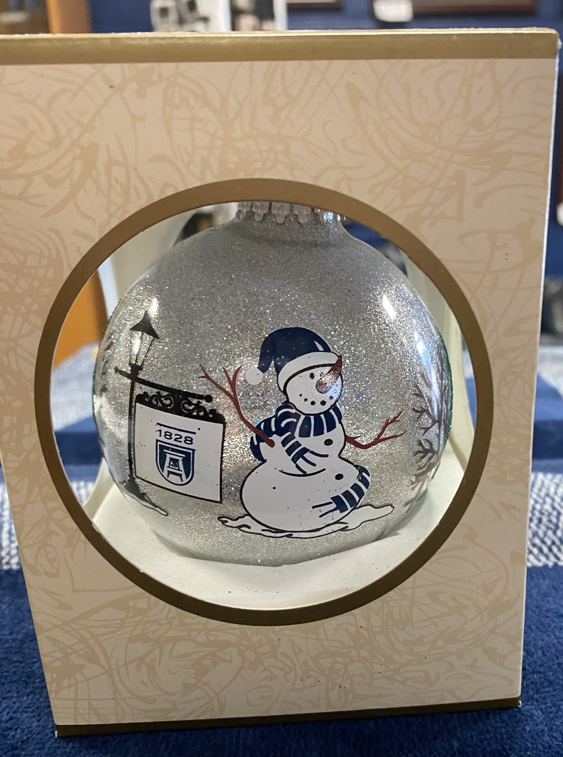 AU Snowman Glitter Ornament
