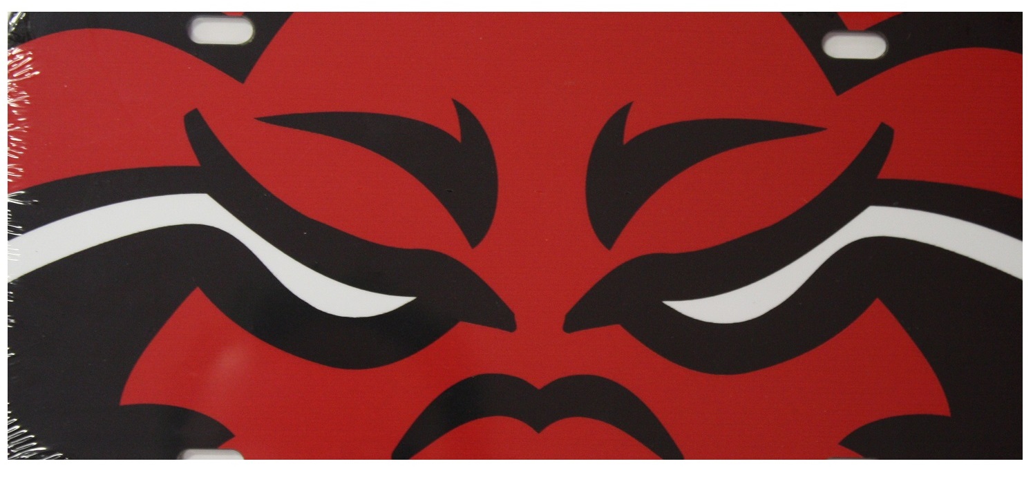 Textbook Brokers Jonesboro Custom Red Wolf eyes License Plate