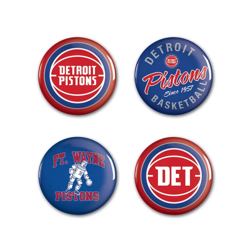 Detroit Pistons Button 4 Pack