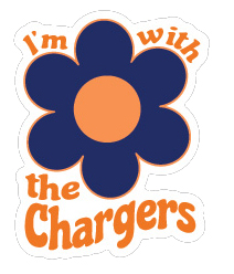 I'm w/ the Chargers Flower Rugged Decal