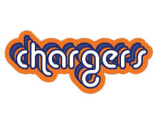 Chargers Retro Shadow Text Rugged Decal