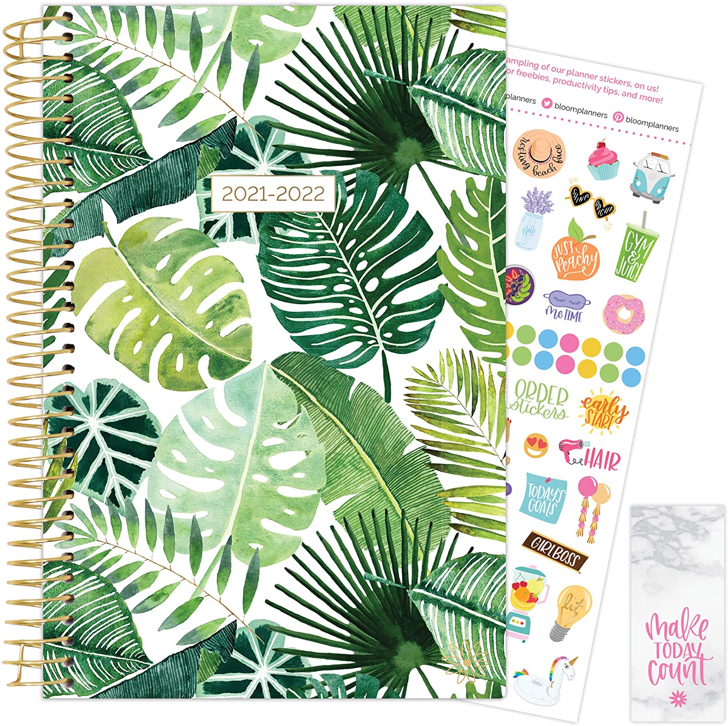 Tropical Palm Leaves 2021-22 Soft Cover Planner