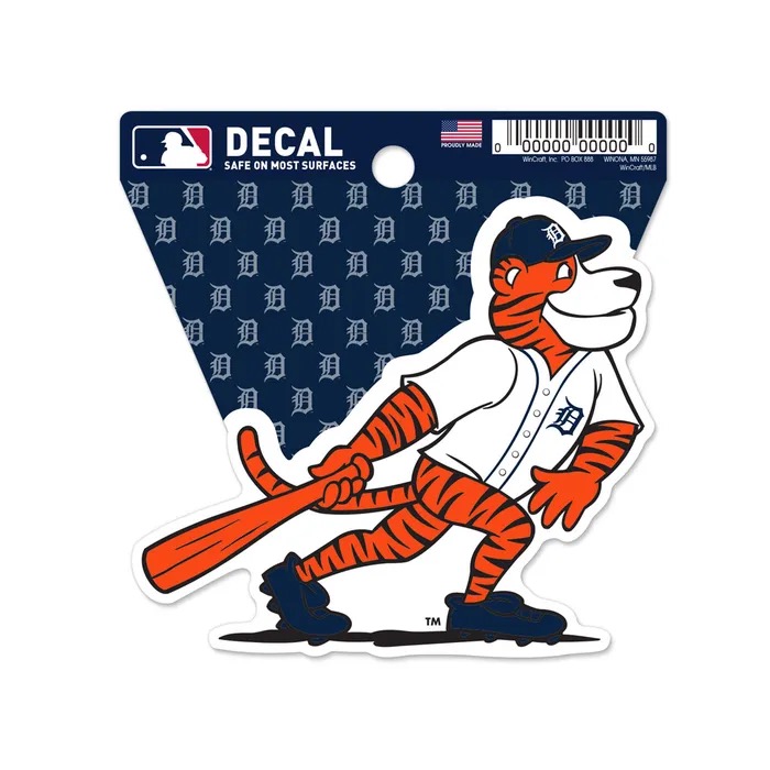 Detroit Tigers Mascot Clean Cut Decal 3" x 4"