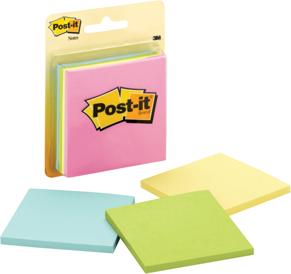 Post-it Sticky Notes - Asst 3x3in 3Pk BP 50Sht-Pastel