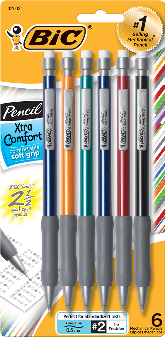 BIC Xtra Comfort Mechanical Pencil - Asst .5mm 6Pk