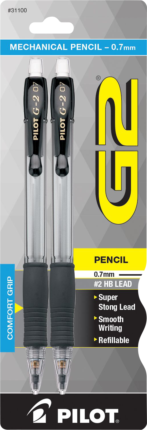 Pilot G2 Mechanical Pencil - Black .7mm 2Pk BP