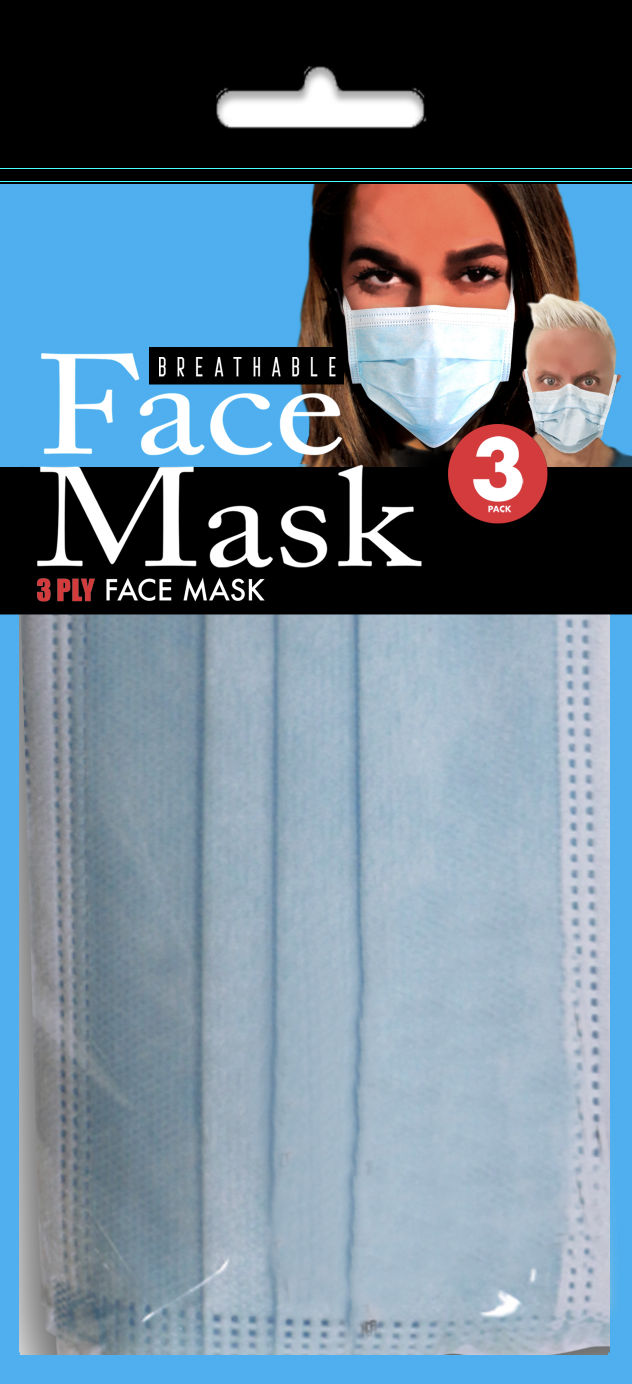3 Ply Face Mask 3-pack