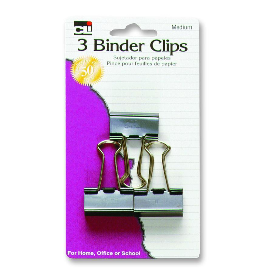 Charles Leonard Binder Clips - Black Medium 3Pk BP
