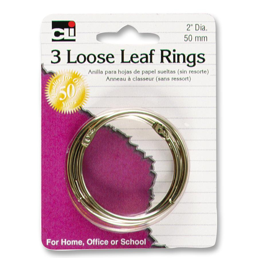 Charles Leonard Loose Leaf Rings - Silver 2in 3Pk BP