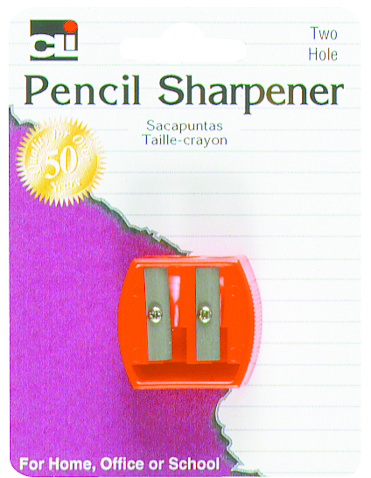 Charles Leonard Pencil Sharpener - Asst 1.25in 1Pk BP 2-Hole